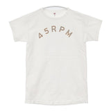 45R/45rpm ロゴプリント サイズ2 日本製 コットン 半袖Ｔシャツ カットソー ホワイト レディース フォーティーファイブアールピーエム【中古】6-0522S♪