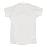 45R/45rpm ロゴプリント サイズ2 日本製 コットン 半袖Ｔシャツ カットソー ホワイト レディース フォーティーファイブアールピーエム【中古】6-0522S♪