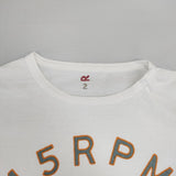 45R/45rpm ロゴプリント サイズ2 日本製 コットン 半袖Ｔシャツ カットソー ホワイト レディース フォーティーファイブアールピーエム【中古】6-0522S♪