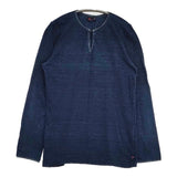 45R/45rpm インディゴ キーネック 長袖Ｔシャツ カットソー ロンＴ ネイビー レディース フォーティーファイブアールピーエム【中古】6-0301M∞
