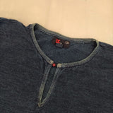 45R/45rpm インディゴ キーネック 長袖Ｔシャツ カットソー ロンＴ ネイビー レディース フォーティーファイブアールピーエム【中古】6-0301M∞