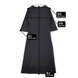 agnes b. ロングワンピース 00001552 七分袖 コットン ワンピース ブラック レディース アニエスベー【中古】6-0411M∞
