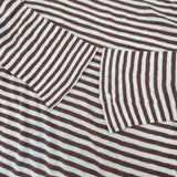 45R/45rpm コットン ボーダー タートルネック サイズ2 長袖Ｔシャツ カットソー ロンＴ ベージュ レディース フォーティーファイブアールピーエム【中古】6-0301M∞