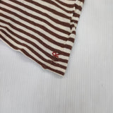 45R/45rpm コットン ボーダー タートルネック サイズ2 長袖Ｔシャツ カットソー ロンＴ ベージュ レディース フォーティーファイブアールピーエム【中古】6-0301M∞