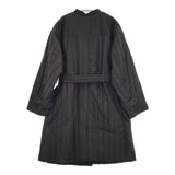 cardo fabrica EVOダウンストライプキルティングコート 中綿 バンドカラー コート ブラック レディース カルドファブリカ【中古】5-1206A♪