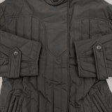 cardo fabrica EVOダウンストライプキルティングコート 中綿 バンドカラー コート ブラック レディース カルドファブリカ【中古】5-1206A♪