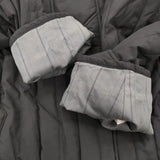 cardo fabrica EVOダウンストライプキルティングコート 中綿 バンドカラー コート ブラック レディース カルドファブリカ【中古】5-1206A♪