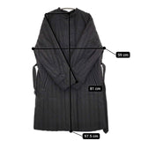 cardo fabrica EVOダウンストライプキルティングコート 中綿 バンドカラー コート ブラック レディース カルドファブリカ【中古】5-1206A♪