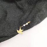 VALEUR ウールシルク 帽子 キャスケット ブラック レディース バルール【中古】5-1202T◎