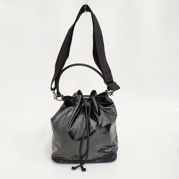 LeSportsac MED DRAWSTRING BAG 定価33000円 ショルダーバッグ アストロブラック レディース レスポートサック【中古】5-1121G♪