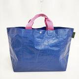 Herve Chapelier 2014PP マルシェバッグL 定価18480円 トートバッグ ブルー ピンク レディース エルベ・シャプリエ【中古】5-1206G◎