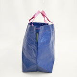 Herve Chapelier 2014PP マルシェバッグL 定価18480円 トートバッグ ブルー ピンク レディース エルベ・シャプリエ【中古】5-1206G◎