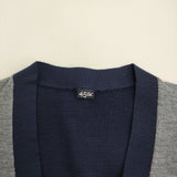45R/45rpm 梳毛の908リブクレリックカーディガン 定価35200円 24AW ネイビー グレー レディース フォーティーファイブアールピーエム【中古】5-1118T♪