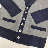 45R/45rpm 梳毛の908リブクレリックカーディガン 定価35200円 24AW ネイビー グレー レディース フォーティーファイブアールピーエム【中古】5-1118T♪