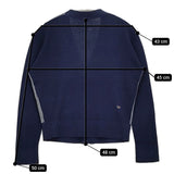 45R/45rpm 梳毛の908リブクレリックカーディガン 定価35200円 24AW ネイビー グレー レディース フォーティーファイブアールピーエム【中古】5-1118T♪