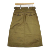 MHL. 595-7232502 JAPANESE COTTON LINEN DRILL SKIRT 定価25300円 グルカ スカート カーキ レディース エムエイチエル【中古】5-1228M∞
