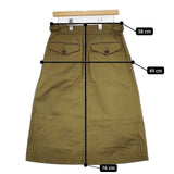 MHL. 595-7232502 JAPANESE COTTON LINEN DRILL SKIRT 定価25300円 グルカ スカート カーキ レディース エムエイチエル【中古】5-1228M∞
