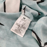 mina perhonen wataridori 白金台店13周年記念 コットン シルクドレス ra3110 サイズ38 ワンピース ライトブルー ホワイト レディース ミナペルホネン【中古】6-0407S♪