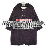 Ordinary fits ダブルボタン 七分袖 サイズ0 ノーカラー ウール コート パープル レディース オーディナリーフィッツ【中古】5-1214T♪