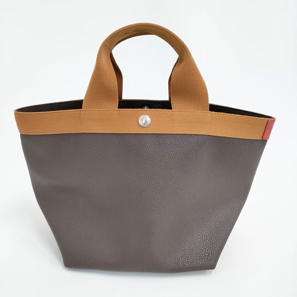 Herve Chapelier 赤タグオーダー品 707GP リュクス舟型トートM ダブルハンドル トートバッグ ブラウン レディース エルベ・シャプリエ【中古】5-1121G♪