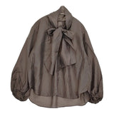 JOURNAL STANDARD L'essage シアーボウタイブラウス 定価18700円 25AW ブラウン レディース ジャーナルスタンダードレサージュ【中古】5-1121M♪