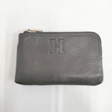 HIROFU キーリング付きレザーポーチ 定価24200円 キーケース グレー レディース ヒロフ【中古】5-1206G◎