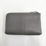 HIROFU キーリング付きレザーポーチ 定価24200円 キーケース グレー レディース ヒロフ【中古】5-1206G◎