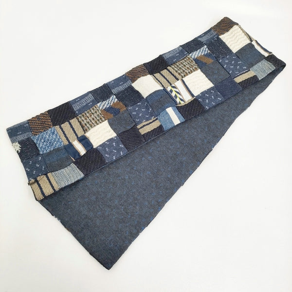 45R/45rpm 新品 つぎはぎのマフラー 定価29700円 4545祭り マフラー ネイビー レディース フォーティーファイブアールピーエム【中古】5-1121T♪