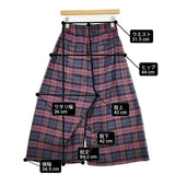 R&D.M.Co- コットンシルク チェック ワイド パンツ パープル ネイビー レディース オールドマンズテーラー【中古】6-0223M∞