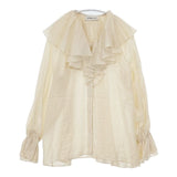 DEPAREILLE デパリエ B1123AFB004 シアーシルクラッフルカラーブラウス ブラウス シャツ ベージュ レディース【中古】6-0129M∞