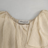 DEPAREILLE デパリエ B1123AFB004 シアーシルクラッフルカラーブラウス ブラウス シャツ ベージュ レディース【中古】6-0129M∞