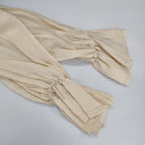 DEPAREILLE デパリエ B1123AFB004 シアーシルクラッフルカラーブラウス ブラウス シャツ ベージュ レディース【中古】6-0129M∞