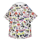 ACDC RAG パワーパフガールズ POWER PUFF GIRLS 半袖Ｔシャツ カットソー ホワイト マルチカラー レディース エーシーディーシーラグ【中古】6-0610S∞