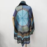 Haat ISSEY MIYAKE モヘヤ ボレロ ベスト ポンチョ ニット HA03AD010 カーディガン ブルー ネイビー レディース ハートイッセイミヤケ【中古】5-1210T♪