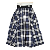 O'NEIL OF DUBLIN リネン スイングスカート POCKET SWING LONG SKIRT チェック ロングスカート ホワイト ネイビー ブラック レディース オニールオブダブリン【中古】6-0218M∞#