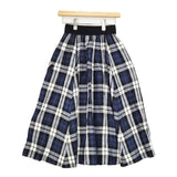 O'NEIL OF DUBLIN リネン スイングスカート POCKET SWING LONG SKIRT チェック ロングスカート ホワイト ネイビー ブラック レディース オニールオブダブリン【中古】6-0218M∞#