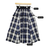 O'NEIL OF DUBLIN リネン スイングスカート POCKET SWING LONG SKIRT チェック ロングスカート ホワイト ネイビー ブラック レディース オニールオブダブリン【中古】6-0218M∞#
