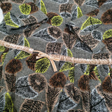 mina perhonen hana no mi ra3009 サイズ36 刺繍 七分袖 ウール ワンピース グレー レディース ミナペルホネン【中古】5-1219T♪