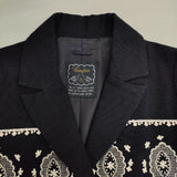 haupia CTFW1223-0115 レース 刺繍 ウールコットン コート ネイビー レディース ハウピア【中古】5-1228T∞