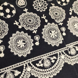 haupia CTFW1223-0115 レース 刺繍 ウールコットン コート ネイビー レディース ハウピア【中古】5-1228T∞