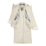 KAAL E SUKTAE メルトン フリンジ ウール混 ロング サイズ36 コート オフホワイト レディース カアルエスクタエ【中古】5-1219A△