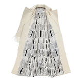 KAAL E SUKTAE メルトン フリンジ ウール混 ロング サイズ36 コート オフホワイト レディース カアルエスクタエ【中古】5-1219A△