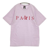 PAM PERKS AND MINI サイズM 刺繍 PARIS 半袖Ｔシャツ カットソー ピンク メンズ パム【中古】6-0424S♪