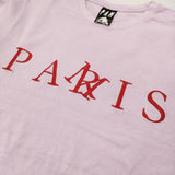 PAM PERKS AND MINI サイズM 刺繍 PARIS 半袖Ｔシャツ カットソー ピンク メンズ パム【中古】6-0424S♪