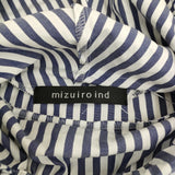 mizuiro-ind ストライプフードシャツ 定価16500円 長袖シャツ 25AW ホワイト ネイビー レディース ミズイロインド【中古】5-1121M♪