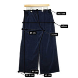 MICHEL Beaudouin MB-B6905 コットンポリエステル ワイドイージー パンツ ネイビー レディース ミッシェルボードウィン【中古】5-1228T∞