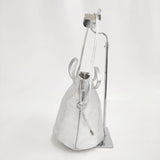 blancle ブランクレ レザー S.LEATHER CIRCLE HANDLE BAG 2way ショルダーバッグ トートバッグ シルバー レディース【中古】6-0225G∞