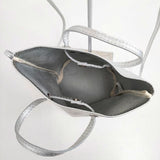 blancle ブランクレ レザー S.LEATHER CIRCLE HANDLE BAG 2way ショルダーバッグ トートバッグ シルバー レディース【中古】6-0225G∞