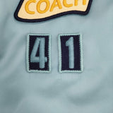 COACH リバーシブルスタジャン 刺繍 ブルゾン f29073 スカジャン ネイビー ライトブルー レディース コーチ【中古】5-1206T♪