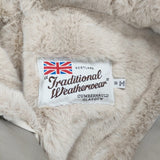Traditional Weatherwear フェイクファーライナー付きコート BF DELVINE W/FUR ゴム引き サイズ36 コート グレージュ レディース トラディショナルウェザーウェア【中古】5-1211A◎